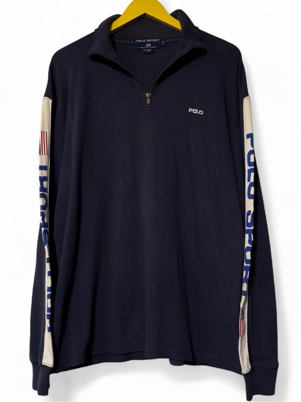 90s Polo Sport Ralph Lauren navy blue quarter zip sweatshirt Size L